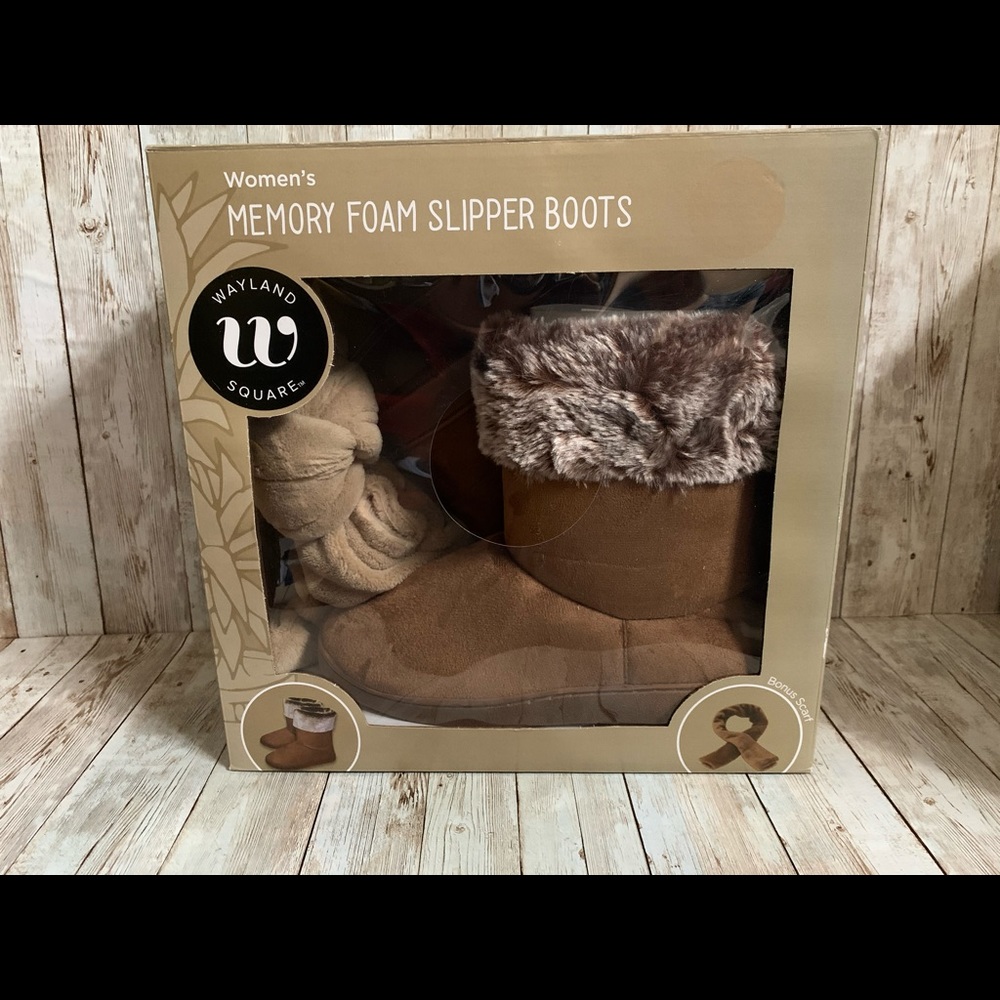 Memory foam slipper boots